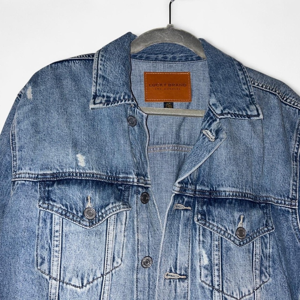 Lucky Brand Distressed Blue Denim Jacket
